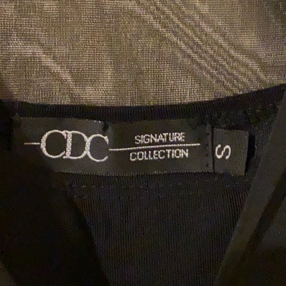 CDC Black Tuxedo Mesh SHEER LONG SLEEVE BLOUSE SEQUIN Corset Top blouse Small - Picture 7 of 10